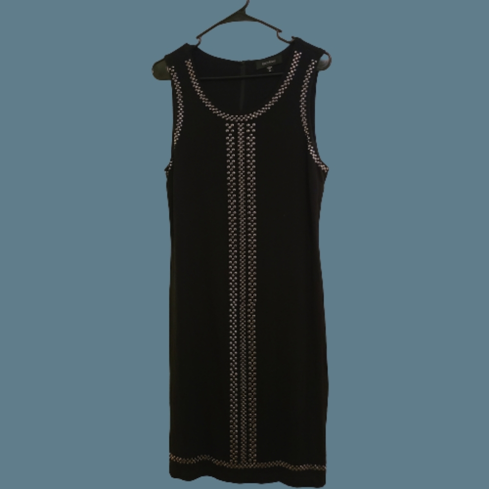 Karen Kane Sleeveless Silver Studded Sheath Dress